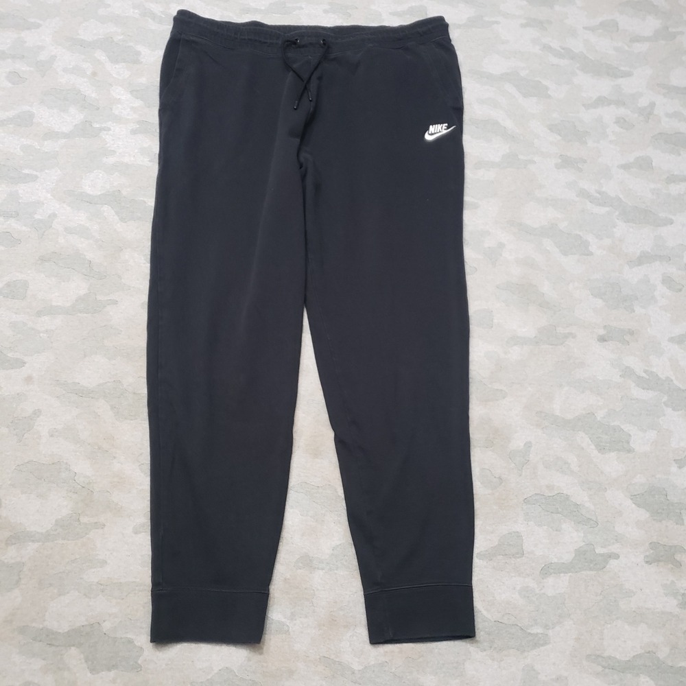 Nike Sportswear Joggers Pants Womens XL Black Fleece Drawstring Essential
